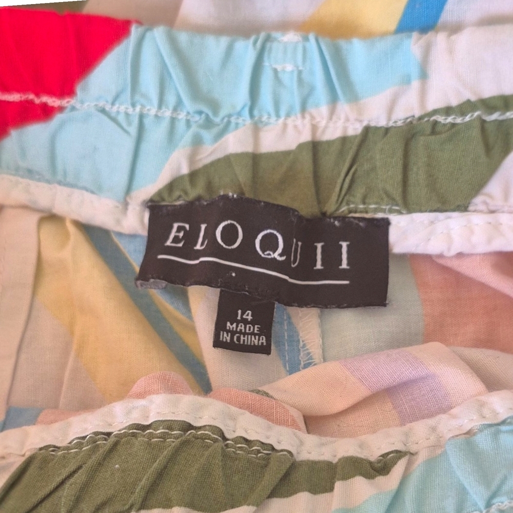 Eloquii Multicolor Pastel Floral Print Skirt With Side Slit Sz 14 - Picture 7 of 7